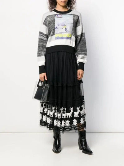 Shop Pinko Tulle Maxi Skirt In Black