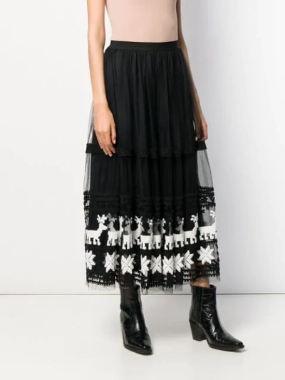Shop Pinko Tulle Maxi Skirt In Black