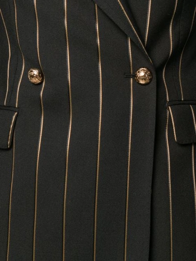 Shop Tagliatore Longline Pinstripe Suit Jacket In Black