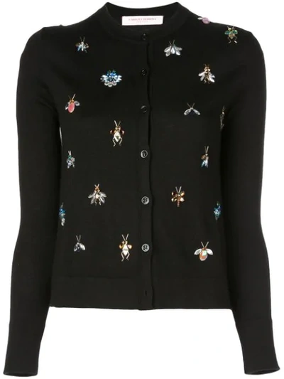 Shop Carolina Herrera Slim-fit Knitted Cardigan In Black