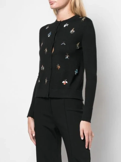 Shop Carolina Herrera Slim-fit Knitted Cardigan In Black