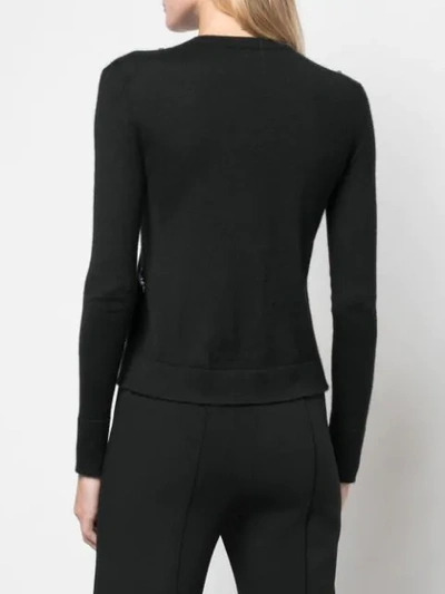 Shop Carolina Herrera Slim-fit Knitted Cardigan In Black