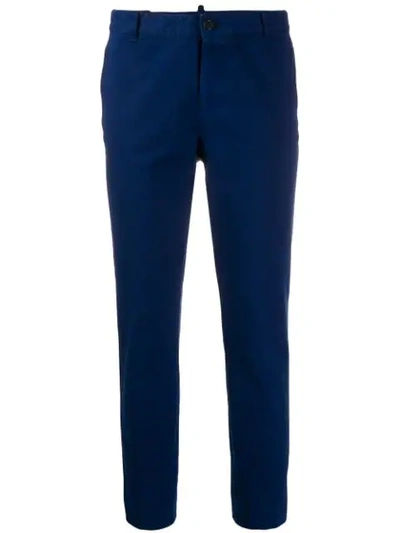 Shop Dsquared2 Slim Fit Cropped Trousers In Blue