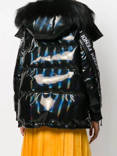 Shop Fendi Hologram Padded Jacket In F0gme-black