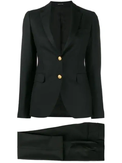 Shop Tagliatore Plain Trouser Suit In Black