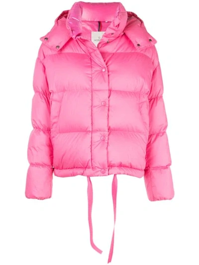 Shop Moncler Hooded Puffer Jacket In Pink