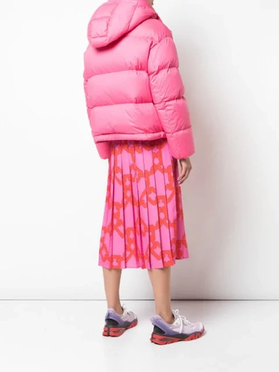 Shop Moncler Hooded Puffer Jacket In Pink