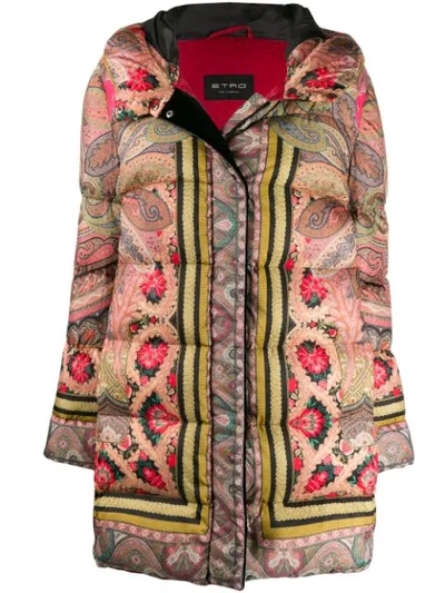 Shop Etro Hooded Padded Jacket In Black