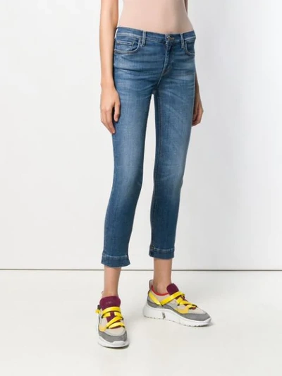Shop Pinko Faded Skinny Cropped Jeans In Blue