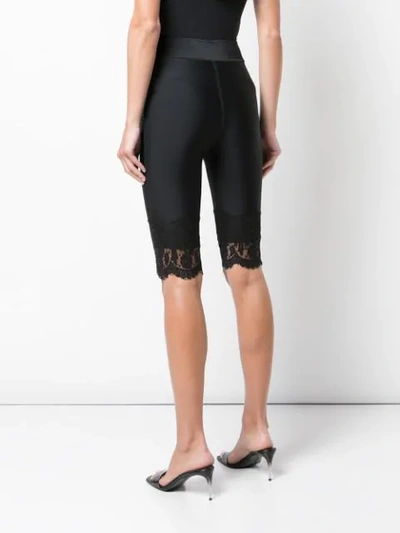 Shop Cynthia Rowley Ives Lace Trim Biker Short In Black