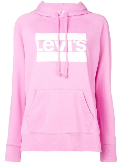 Shop Levi's Hooded Logo Sweatshirt In Pink