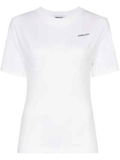 Shop Ambush Tiered Logo Print T-shirt In White