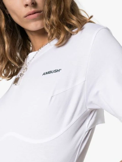 Shop Ambush Tiered Logo Print T-shirt In White