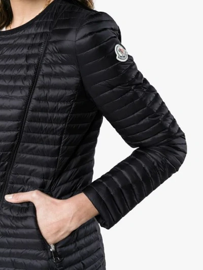 Shop Moncler Down Jacket With Asymmetric Zip In Black