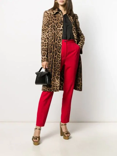 Shop Dolce & Gabbana High Waisted Trousers In Red