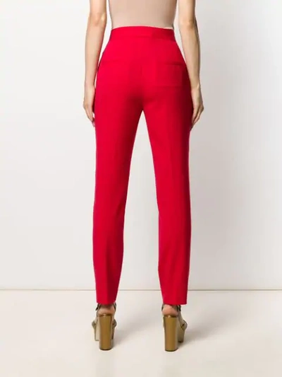 Shop Dolce & Gabbana High Waisted Trousers In Red
