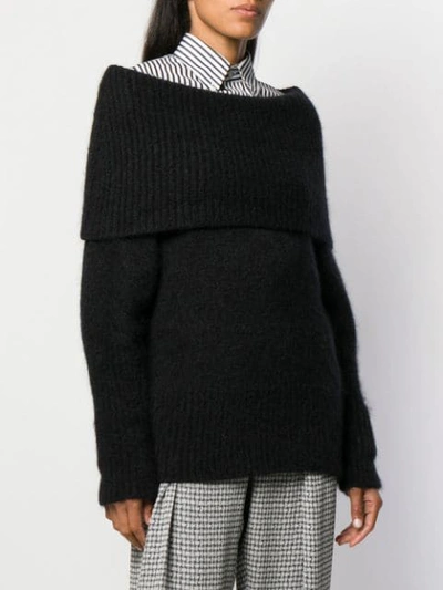 Shop Emporio Armani Maxi-knit Wool Jumper In Black