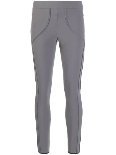 Shop A-cold-wall* Contrast Piping Sport Leggings In Grey