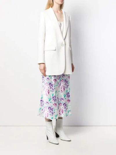 Shop Pinko Oversized Press-stud Blazer In White