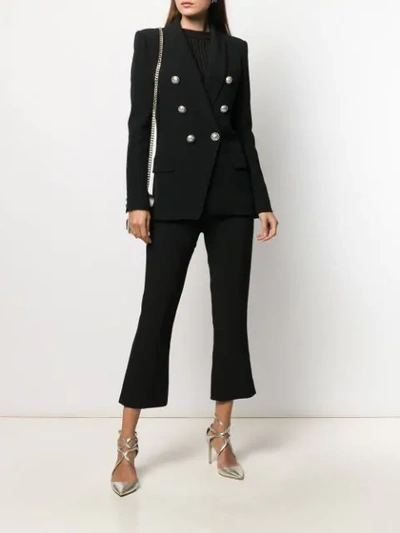 Shop Balmain Fitted Buttoned Jacket In Black