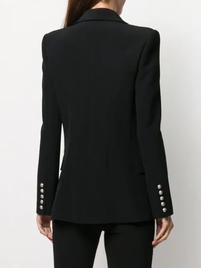 Shop Balmain Fitted Buttoned Jacket In Black