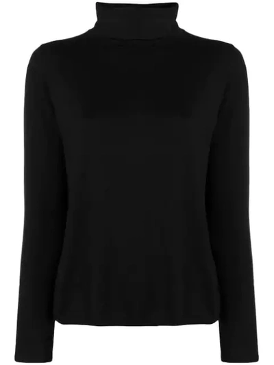Shop Aspesi Fine Knit Turtleneck Sweater In Black