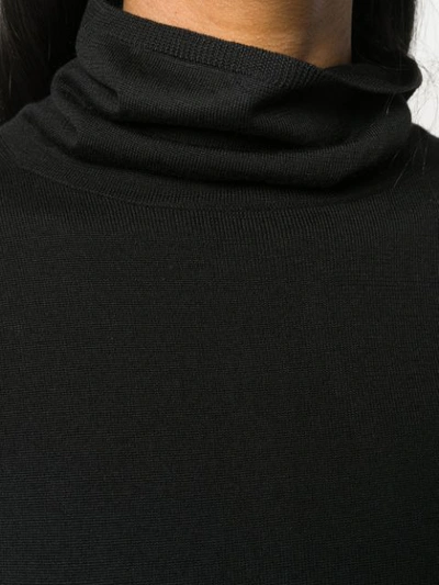 Shop Aspesi Fine Knit Turtleneck Sweater In Black