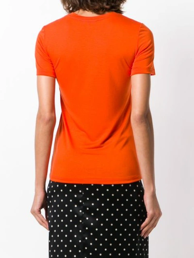 Shop Ganni Bee Happy Print T-shirt - Orange