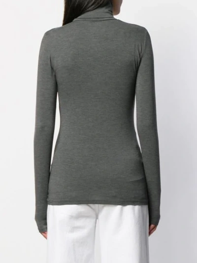 Shop Majestic Plain Long Sleeved Top In Grey