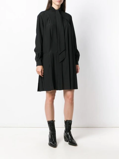 Shop Givenchy Pussybow Shirt Dress In Black