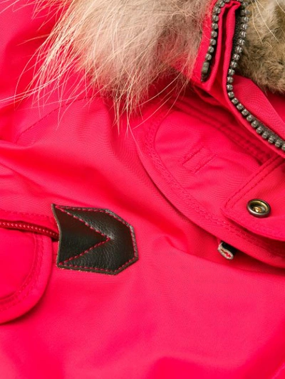 Shop Parajumpers Fur Trimmed Padded Coat In 723 Scarlet