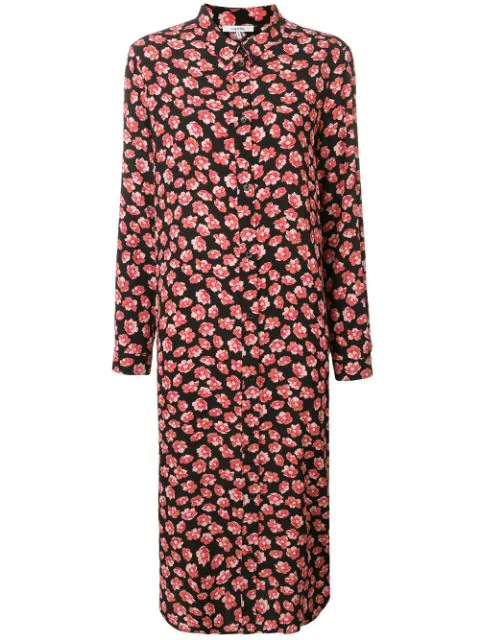 ganni lindale crepe dress fiery red