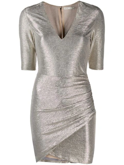 Shop Alice And Olivia Textured Metallic Dress In Gold