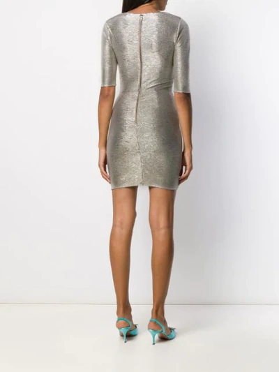 Shop Alice And Olivia Textured Metallic Dress In Gold