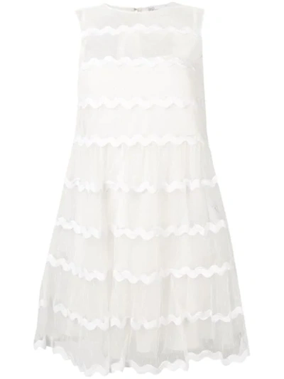 Shop Red Valentino Wavy Tulle Dress In White