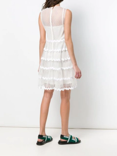 Shop Red Valentino Wavy Tulle Dress In White