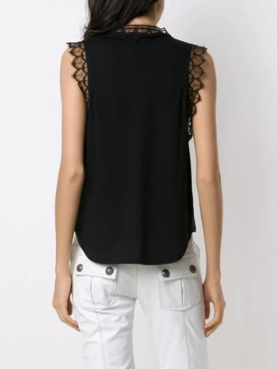 Shop Andrea Bogosian Lace Trimming Blouse In Black