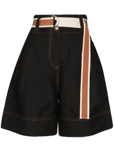 Shop 3x1 Lucien Wide-leg Shorts In Black