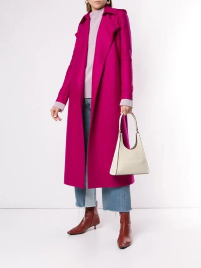 Shop Harris Wharf London Belted Trench Coat In Purple