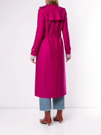 Shop Harris Wharf London Belted Trench Coat In Purple