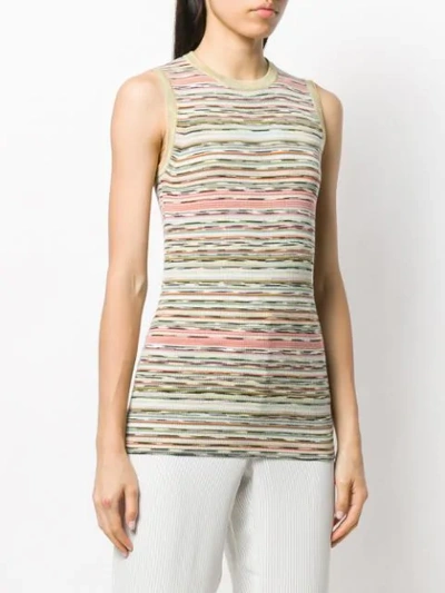 Shop Missoni Ribbed Knit Top In Green