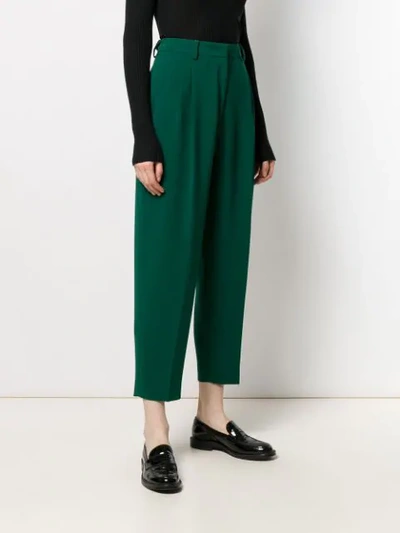 Shop Alberto Biani High-waisted Trousers In Green