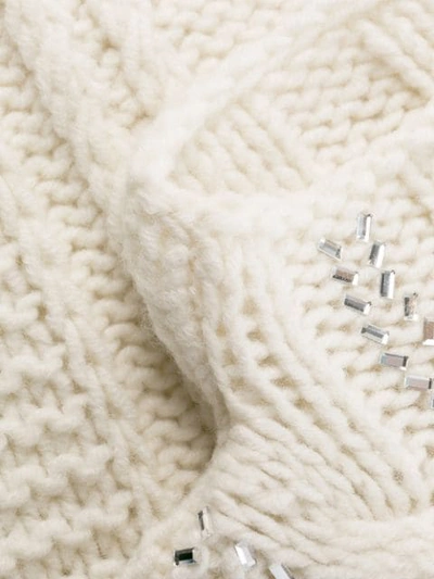 Shop Ermanno Scervino Cable Knit Jumper In White