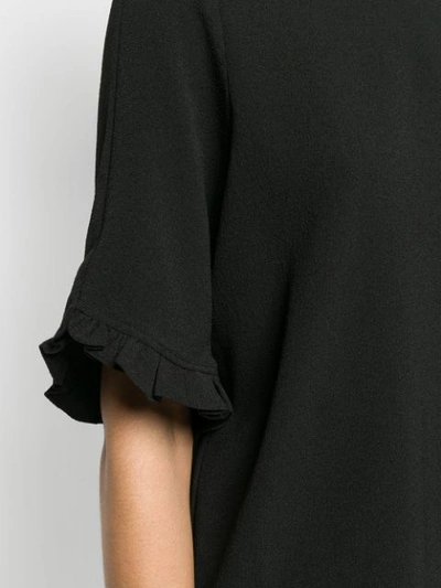 Shop Ganni Ruffled Sleeve Blouse - Black