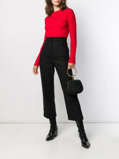 Shop Chloé Cable Knit Jumper In Red