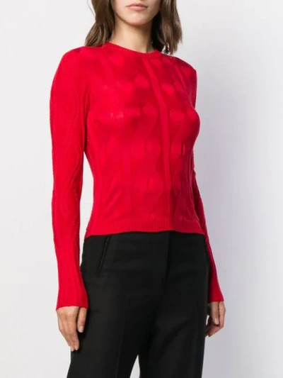 Shop Chloé Cable Knit Jumper In Red