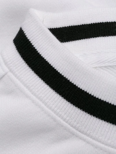 Shop Adidas Originals Logo Print Cropped Sweater In White