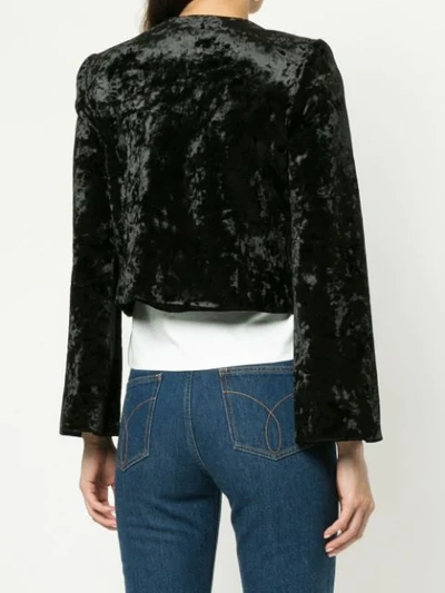Shop Alberto Makali Cropped Textured Jacket In Black