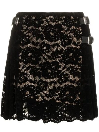 Shop Christopher Kane Lace Kilt Mini Skirt - Black