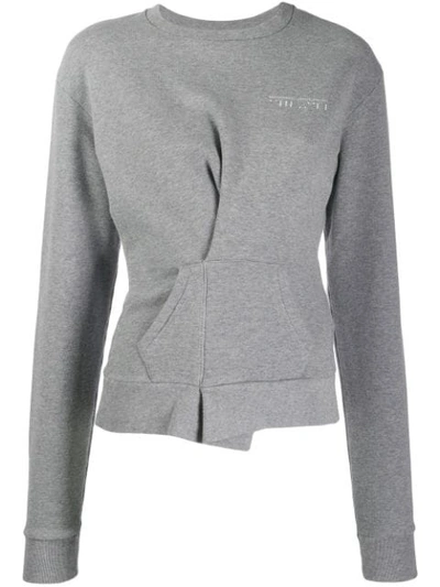 Shop Ben Taverniti Unravel Project Wrap Detail Sweatshirt In Grey